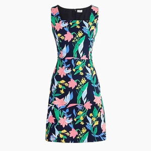 NEW J. Crew Floral basketweave square-neck dress size 8